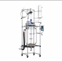 Double Layer Jacketed Borosilicate Glass Reactors Mixing Vessel