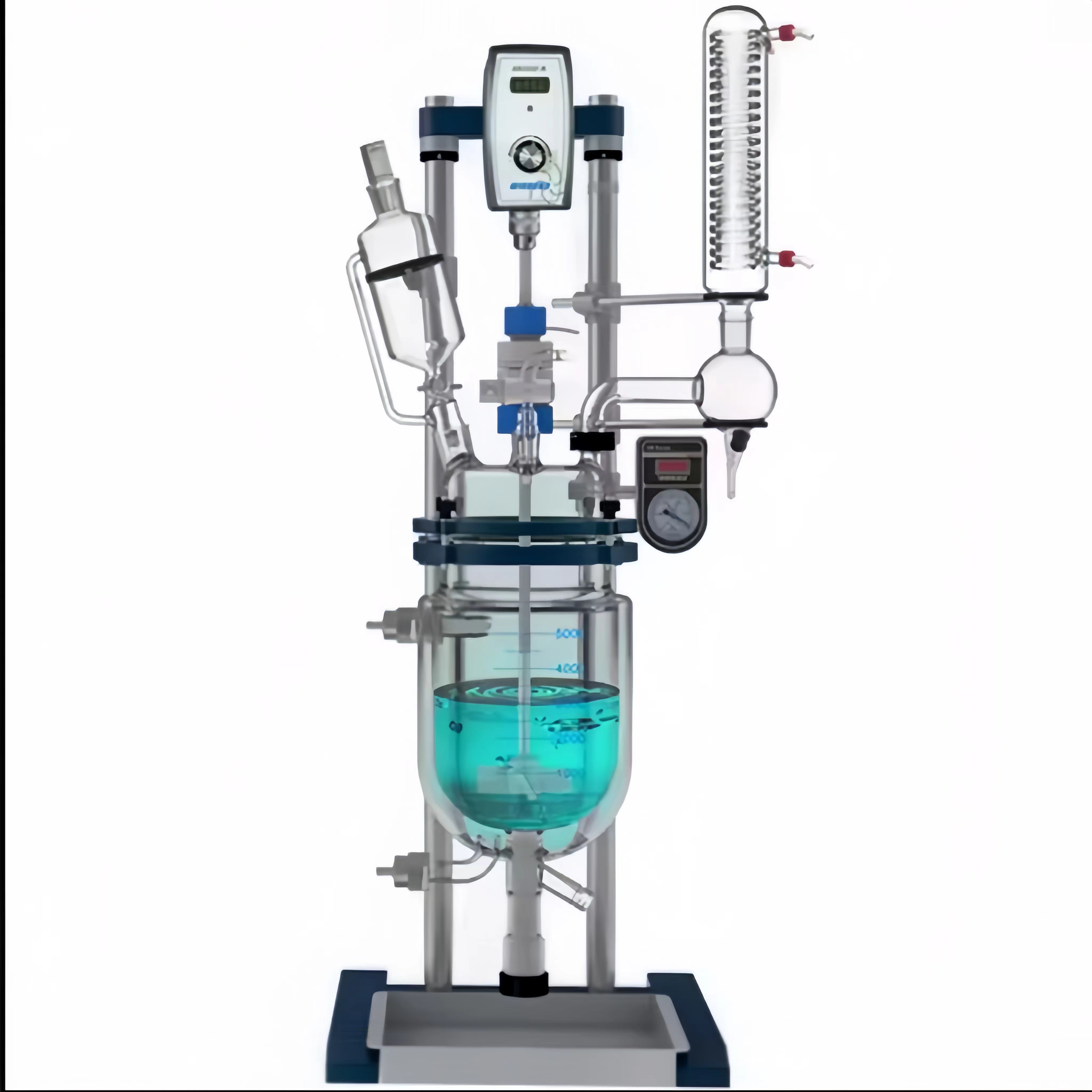 Chemical Vacuum Mixing Reaction Vessel 50L Jacketed Glass Reactor in Laboratory